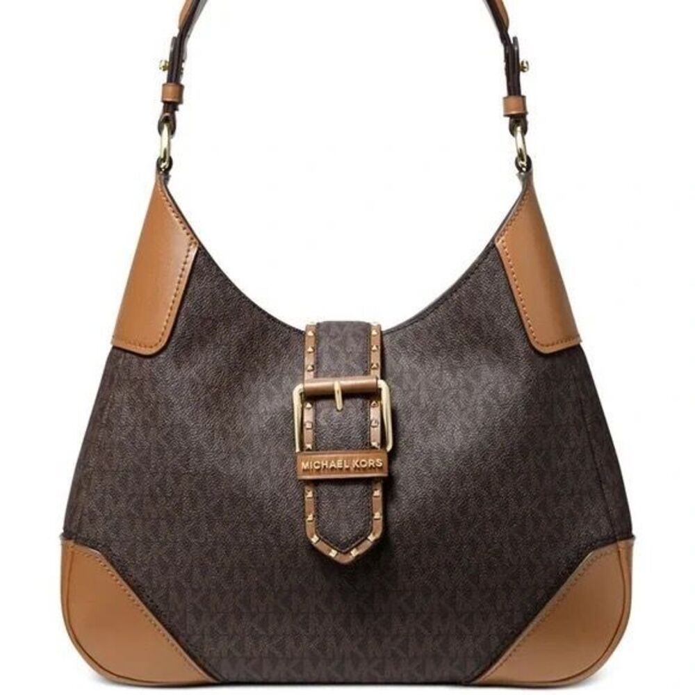 Michael Kors Brown and Tan Shoulder Bag